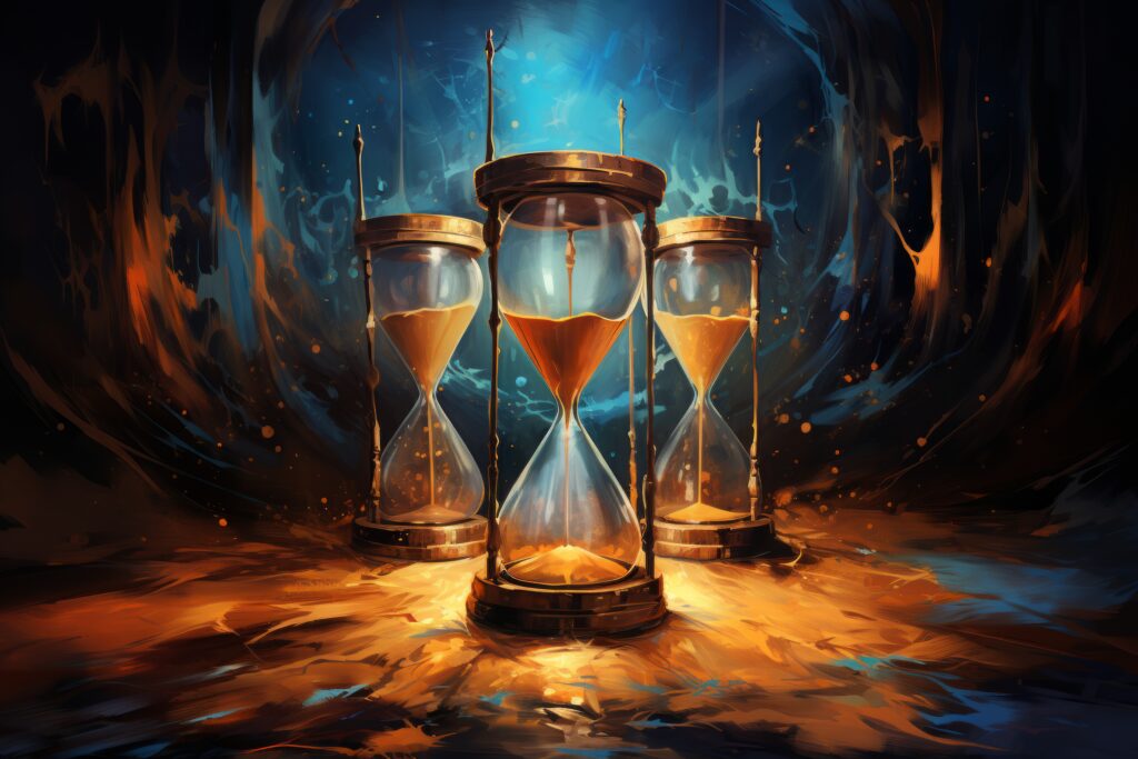 enigmatic timewarping hourglasses fantasy generative ai